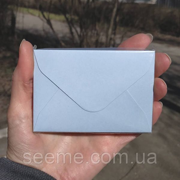 Конверт 93х64 мм, колір пильно-волошковий, КОМПЛЕКТ 10 ШТ ENV-S100 фото