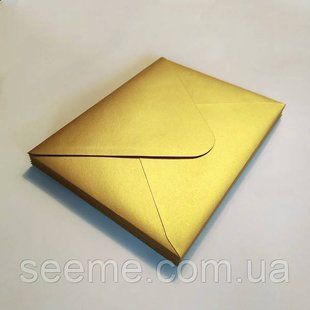 Конверт 184x140 мм, цвет золотой, КОМПЛЕКТ 10 шт. ENV-T1212 фото