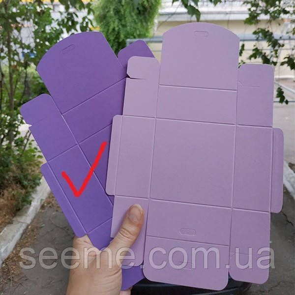 Коробка подарункова 80х80х35 мм, колір лавандовий BOX118-1 фото