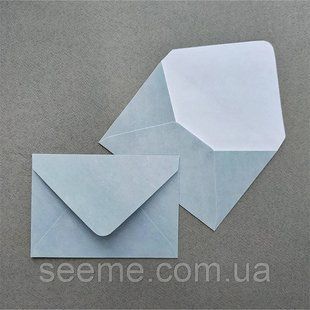 Конверт 162x113 мм оксамитовий, колір сіро-блакитний, КОМПЛЕКТ 10 шт. ENV-BSV3 фото
