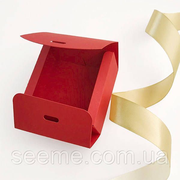 Коробка подарочная 80х80х35 мм, цвет красный BOX118-3 фото