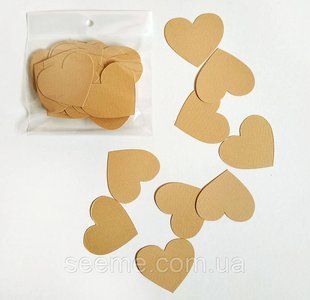 Комплект сердечок, 50 шт., розмір 47*45 мм, колір кемел CS-8 фото