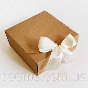 Коробка подарункова з крафт картону,115х115х50 мм BOX3KR42 фото
