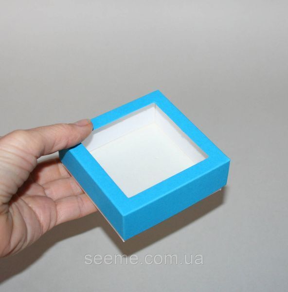Коробка подарункова, 80x80x30 мм, колір бірюзовий BOX-SW2 фото