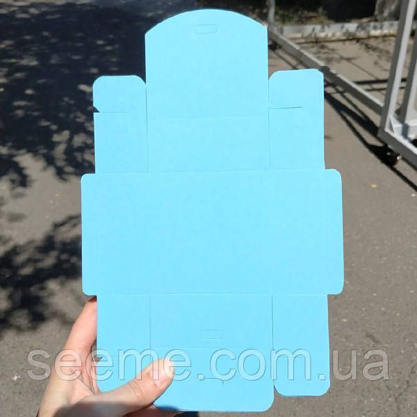 Коробка подарункова 80х80х35 мм, колір блакитний BOX118-6 фото