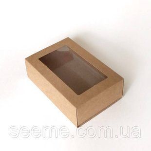Коробка подарункова крафт з віконцем для 10-12 macarons 170х110х50 мм BOXPC41-2 фото