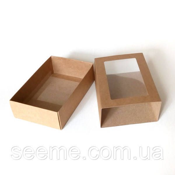 Коробка подарочная крафт с окошком для 10-12 macarons 170х110х50 мм BOXPC41-2 фото