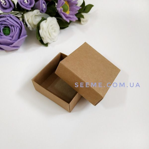 Коробка подарункова з крафт картону, 70x70x30 мм. BOX3KR165 фото