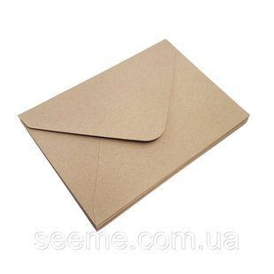 Конверт 175x125 мм, цвет эко бежевый крафт, КОМПЛЕКТ 10 шт. ENVF1055 фото