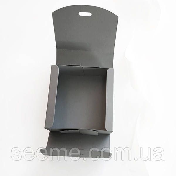 Коробка подарункова 80х80х35 мм, колір сірий BOX118-9 фото