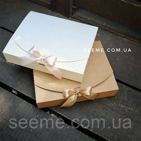 Коробка з крафт картону на стрічці, 250х200х50 мм BOX3KR100 фото