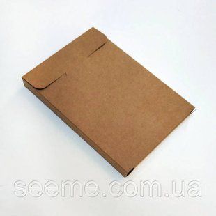Коробка подарункова з крафт картону 108x155x14 мм. BOX3KR20 фото
