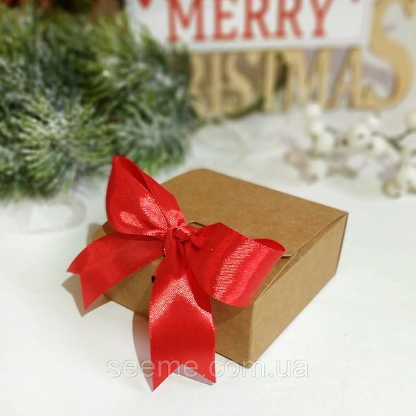 Коробка из крафт картона на ленте, 80х80х35 мм BOX3KR90 фото