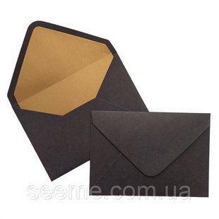 Конверт 175x125 мм с лайнером, цвет черный, плотность 160 г\кв.м, 1 шт. ENV-F92-L1 фото