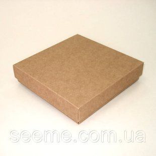 Коробка подарочная из крафт картона, 150х150х35 мм. BOX3KR12 фото