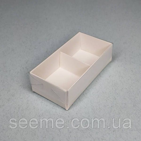 Коробка с пластиковой крышкой для 2 конфет 80х40х25 мм BOXPL32 фото