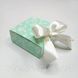 Коробка подарункова, 80х80х35 мм, колір м'ятний з малюнком BOX55304 фото 1