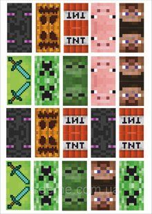 Топери для капкейків у стилі "Minecraft", 1 аркуш MC-c5 фото